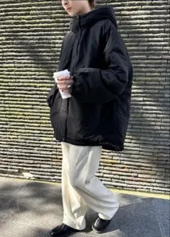 お値下げ！セレクトモカボリュームシルエット中綿ジャケットFREEブラック