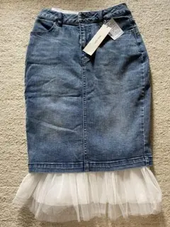 ロイヤルパーティー　デニムマーメイド膝丈スカートのサムネイル