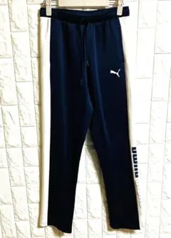 PUMA プーマ　ジャージ パンツ ネイビー ホワイト　M　⑧