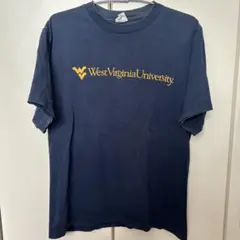 （古着）アメリカ古着　カレッジロゴTシャツ ネイビー　フロントロゴ　半袖