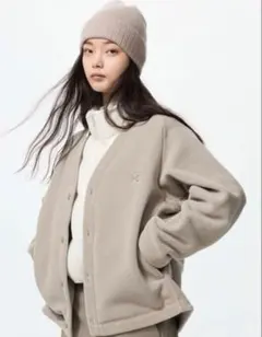 UNIQLO×NEEDLES フリースオーバーサイズカーディガンＳ　ベージュ