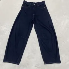 GU バレルレッグジーンズ　ネイビー　M
