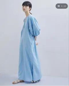 アダムエロペ　リネンボリュームスリーブワンピースのサムネイル
