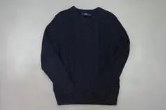 J.CREW　ジェイクルー　フィッシャーマン　ケーブルニット　コットン　紺　S