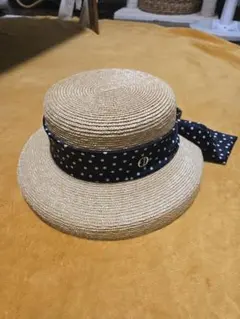 Chapeau d' O 麦わら帽子 水玉 ドット リボン - メルカリ
