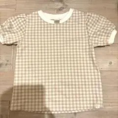 チェック柄パフスリーブTシャツのサムネイル