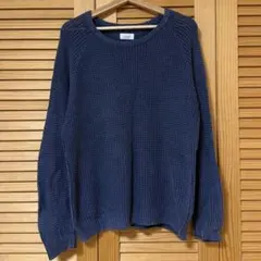 JUNRED ネイビー ニットセーター Lサイズ