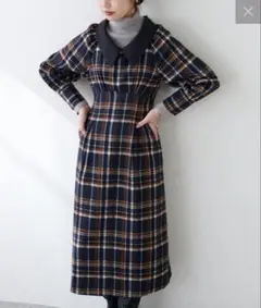 襟付きワンピース ロングワンピース