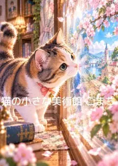 【一作限り】珊瑚色のつまみ細工と三毛猫 B873｜猫アート　三毛猫 一枚限りの作品〉ステンドグラスの三毛猫 - メルカリ