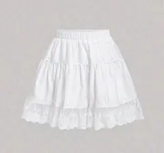 フリルレース レイヤードスカート ホワイト