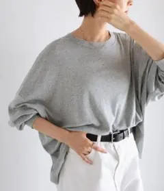 evernavy エバーネイビー　ソフトフライス長袖Tシャツ グレー　L