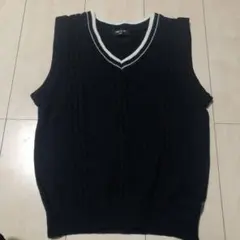 COMME CA ISM ネイビー Vネック ベスト M