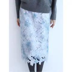 【JUSGLITTY】レースプリントタイトスカート