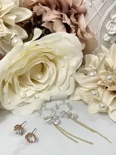 2点セット・デザインピアス・アクセサリー(キャッチ無し)