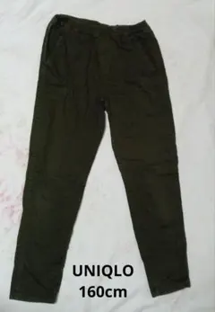 UNIQLO　160cm　カーキ　パンツ（裏起毛）