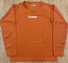 ヒュンメル ジュニア長袖インナー シャツ　オレンジ　130 速乾ドライ Vネック