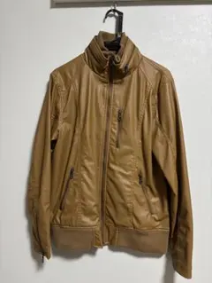 GILEVANS 合成皮革ブラウンジャケット