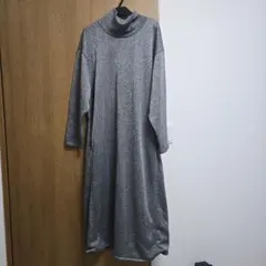 SHIPS any グレーラメ 長袖ワンピース サイズF