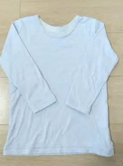 キッズ　あったか肌着　120cm　サックスブルー　肌面綿100%