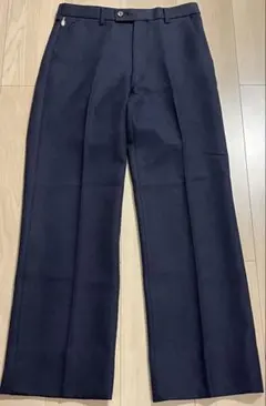 90s ヴィンテージスラックス 日本製　ネイビー　紺色　ワイドパンツ　古着