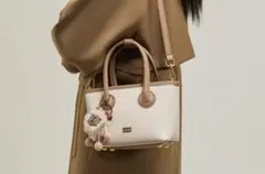 ホワイト ベージュ ショルダーバッグ