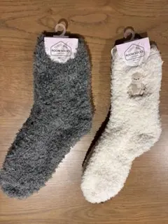 2足セット グレー ホワイト ソックス 22-25cm