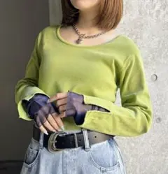 ヴィンテージテレコレイヤードスリーブ 2WAY イエロー　完売品 ページボーイ