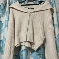 SHEIN フード付きリブ編みトップス