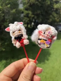 2個セット　ミニあみぐるみ　キーホルダー付き