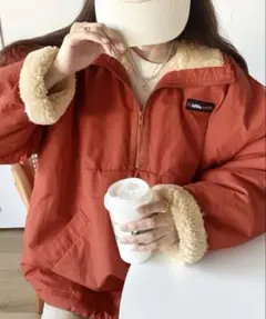 Java別注 リバーシブル ハーフジップ ナイロン ボア