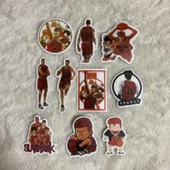 スラムダンク　アニメ　ステッカー　シール　キャラクター　大きめ　8枚セット
