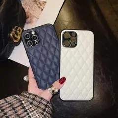 ホワイト iPhone11 ケース キルティング 高級感 合皮