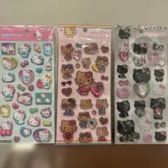 ハローキティー　キラキララインストーンシール　2種セット　日焼け　ゼブラ