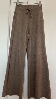 UNIQLO ウォッシャブルリブニットパンツ カーキ ベージュ