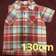 BREEZE キッズチェックシャツ 130cm 赤系
