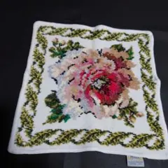 FEILER 花柄刺繍ハンカチ 約25cm x 25cm