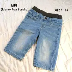 MPS デニム半端丈パンツ デニムパンツ ハーフパンツ 半ズボン ウエストゴム
