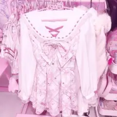 ♥LIZLISA リズリサ Sewing Bear柄セットアップ ホワイト♥