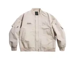 春夏 ワンポイント MA1 フライトジャケット XL男女兼用 クリーム ベージュ