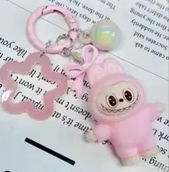 ☘️即発送✨Labubu ラブブ ミニキーホルダー　ストラップ　ピンク　らぶぶ