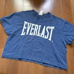 EVERLAST ブルー クロップドTシャツ　古着