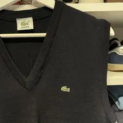 LACOSTE ネイビー Vネックベスト　ネイビー