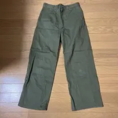 オリーブ ワークパンツ