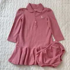 ラルフローレン　ピンク　長袖ワンピース　12M８０８５９０