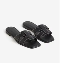 【完売商品】Ｈ&M ブラック ミュール サンダル