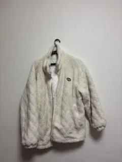 オフホワイト キルティングフリースジャケット