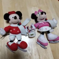 ディズニーランド   ミッキー&ミニーぬいぐるみバッジ &ボトルキャップ