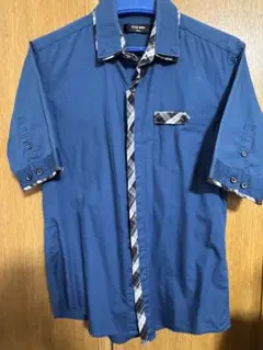 PLUS ONE 半袖シャツ ブルー Sサイズのサムネイル