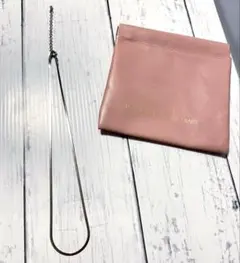 【金属アレルギー対応】シンプル チェーンネックレス シルバー 華奢　ポーチ付き