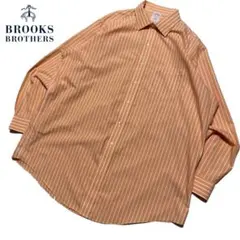 BROOKS BROTHERS レギュラーカラーシャツ ストライプ オレンジ